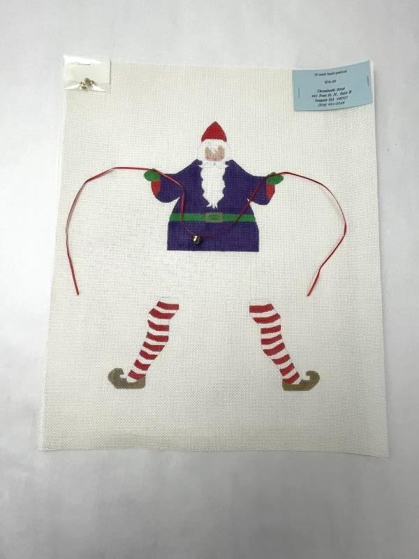 Threadneedle Street 18 Mesh Hand Painted Silly Santa Needlepoint Canvas 17x14"