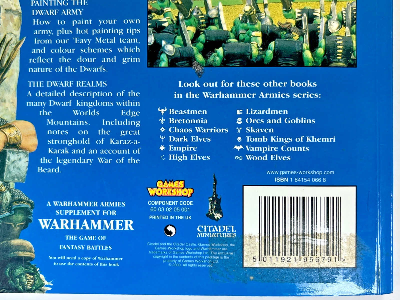 Warhammer Dwarfs Army Book (2000) 6th Ed Games Workshop OOP