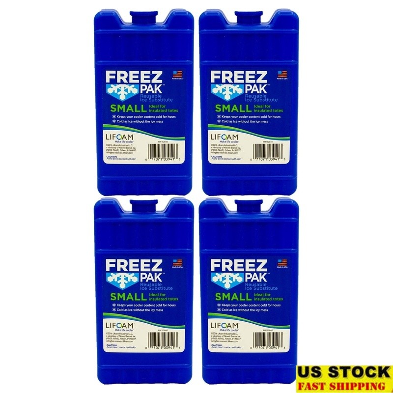 Set of 4 Reusable Ice Substitute Cooling Packs Lunch Coolers Camping Fishing New
