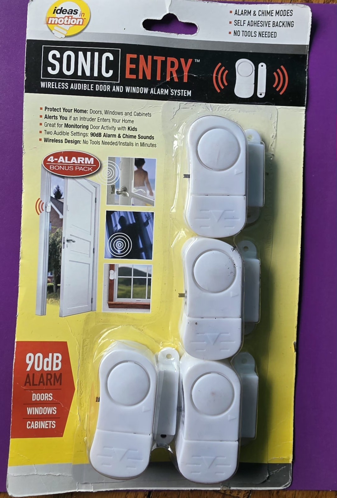 Wireless Audible Door and Window Alarm System, 4-Pack