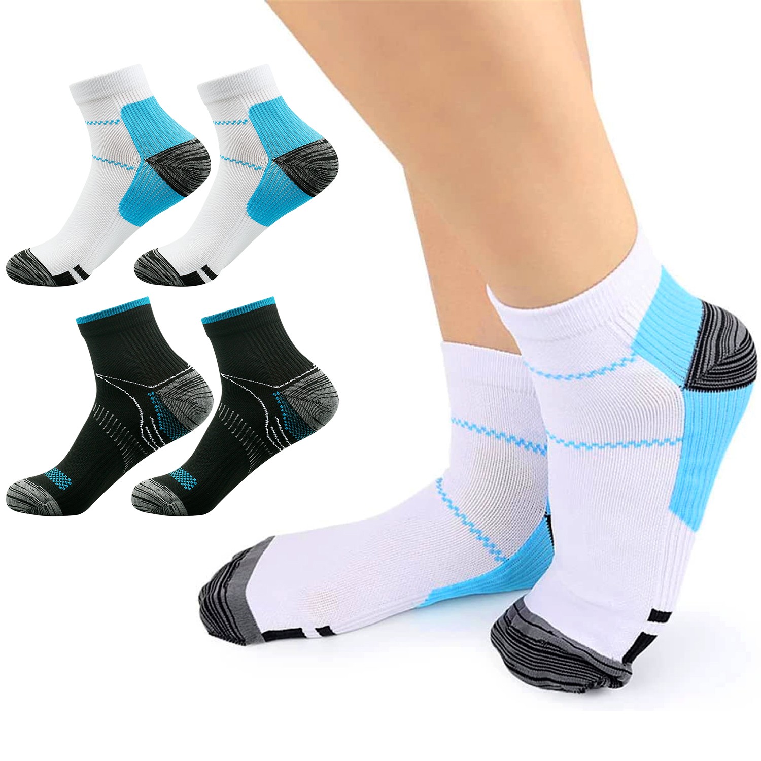 Compression Socks for Plantar Fasciitis-Ankle Support & Foot Pain Relief Sleeves