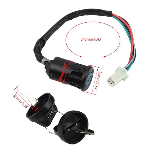 Handlebar Kill Switches with Key Ignition Compatible with 50cc 70cc 90cc 110cc