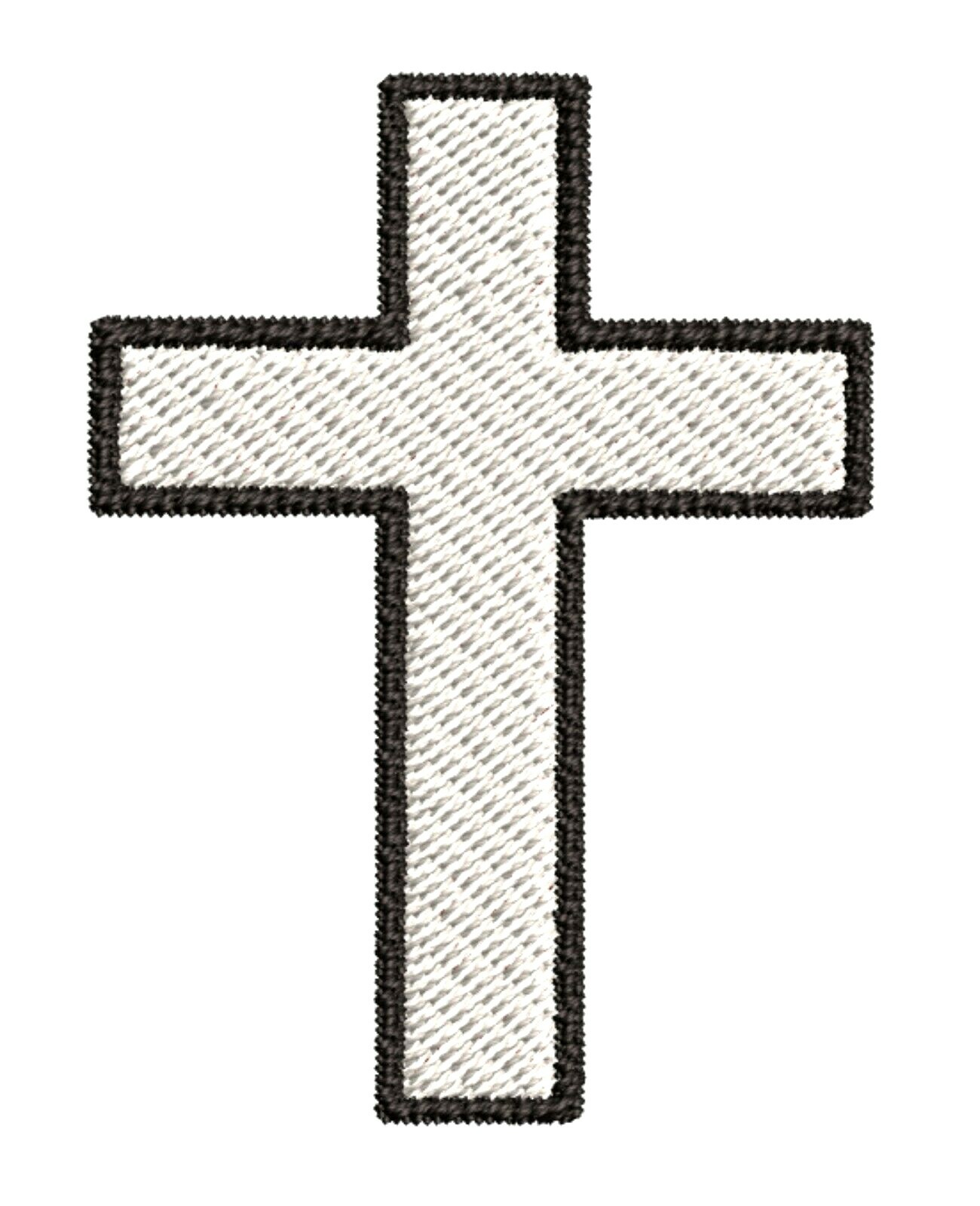 CHRISTIAN CROSS iron-on PATCH embroidered WHITE BLACK CRUCIFIX JESUS BIKER new