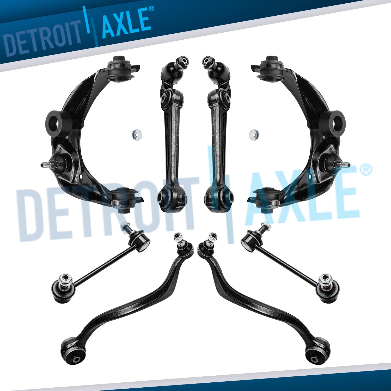 Front Upper Lower Control Arms Sway Bars for 2007-2009 Ford Fusion Lincoln MKZ