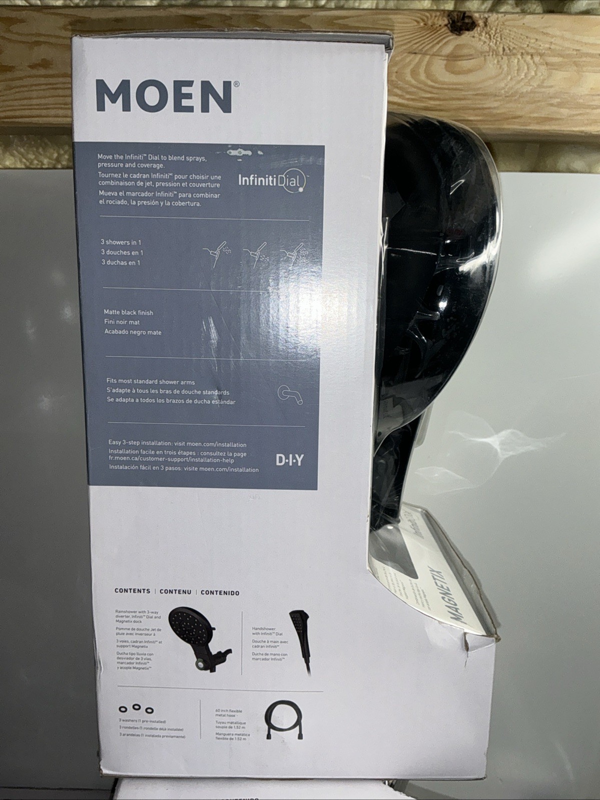 MOEN Verso Magnetix 8-Function 7” Showerhead w Handshower Matte Black 220C2BL