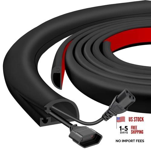 Silicone Wall Wire Hider, Side Open Wire Covers for Cords on Wall, 10 FT Black