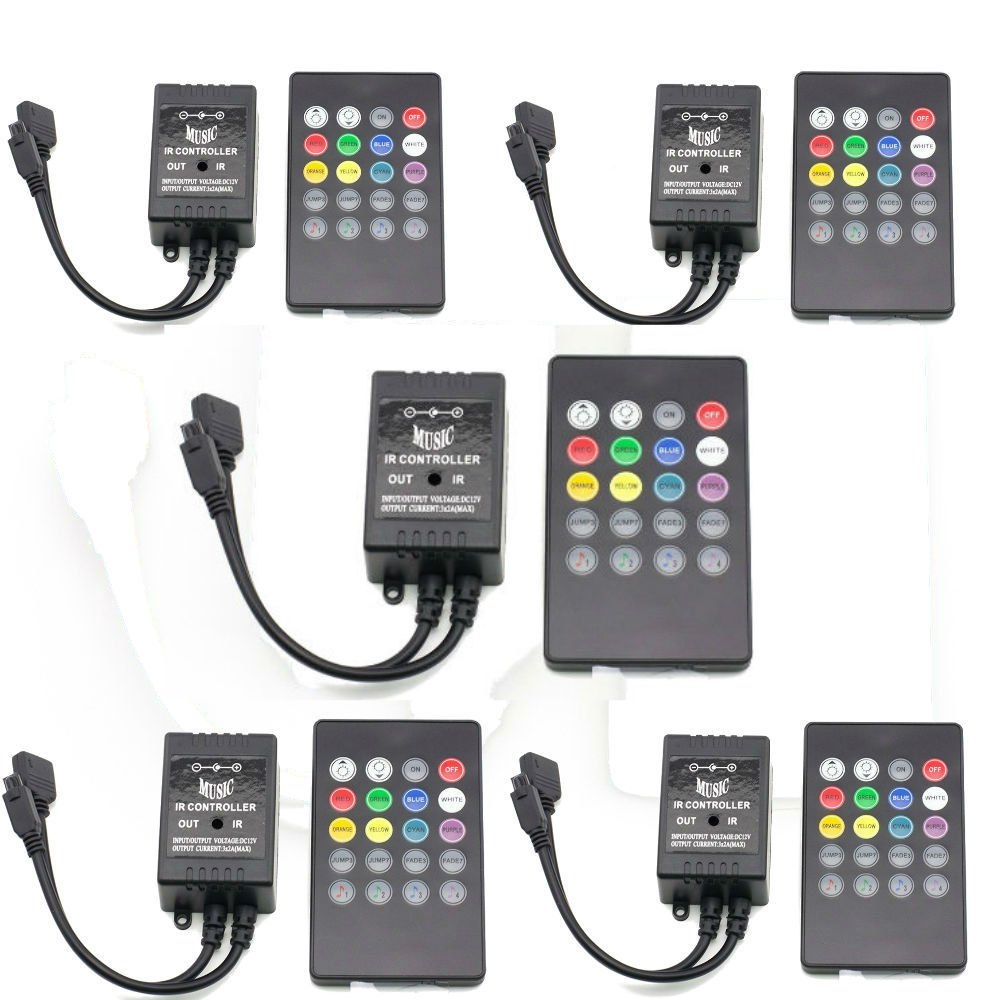 5Pcs 20key Infrared Music Controller IR Remote for 5050/3528 RGB LED Strip Light