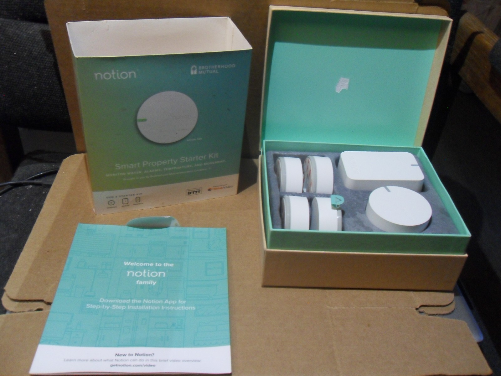 Notion Smart Home Monitoring System Gen 3 Starter Kit 5 Sensors Bridge 2 Magnets