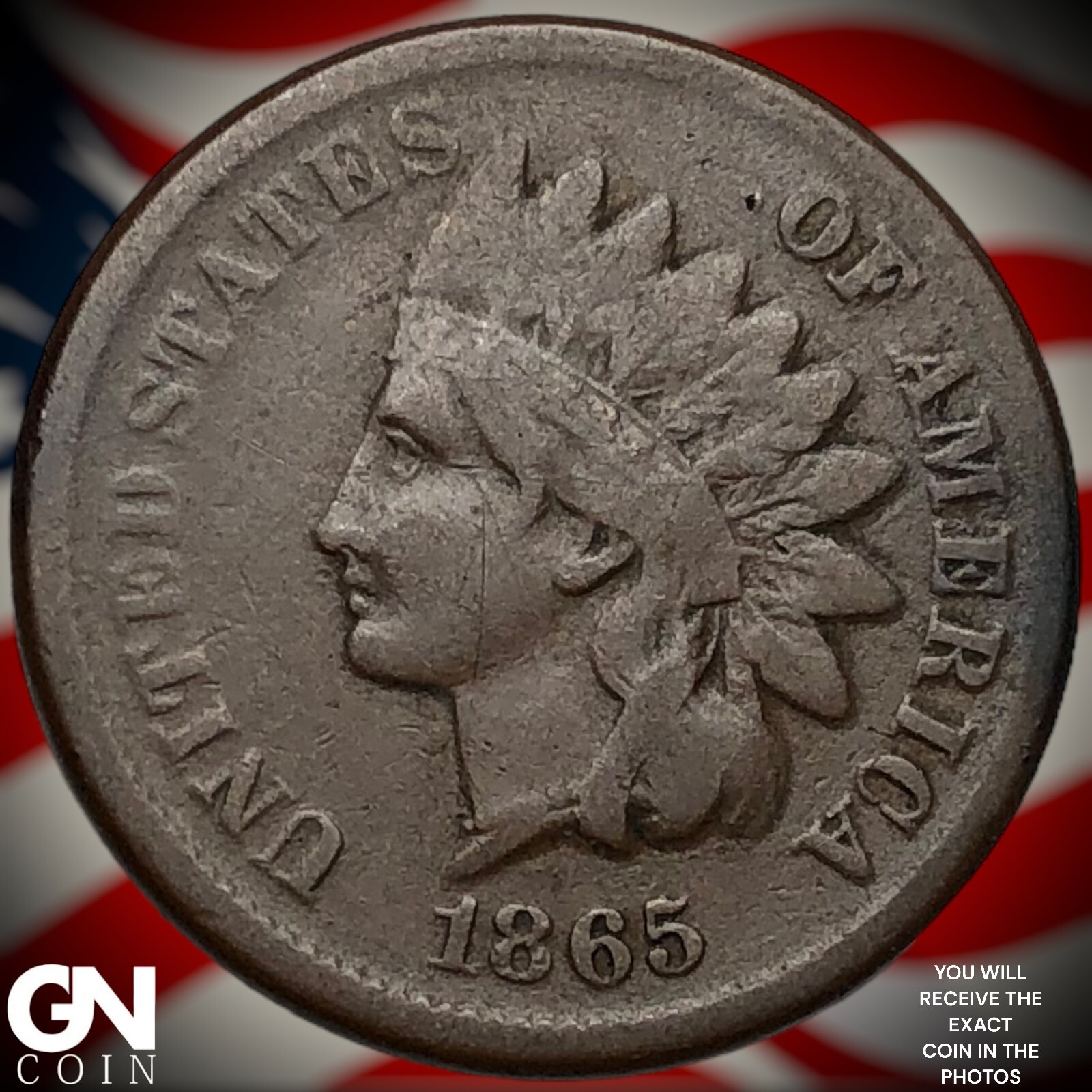 1865 Indian Head Cent Penny Y0763