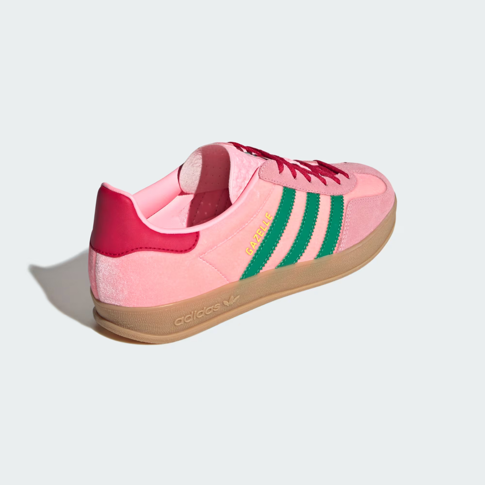Adidas Gazelle JI2713 Pink Velvet Court Green Glow Pink Gum Women's Size