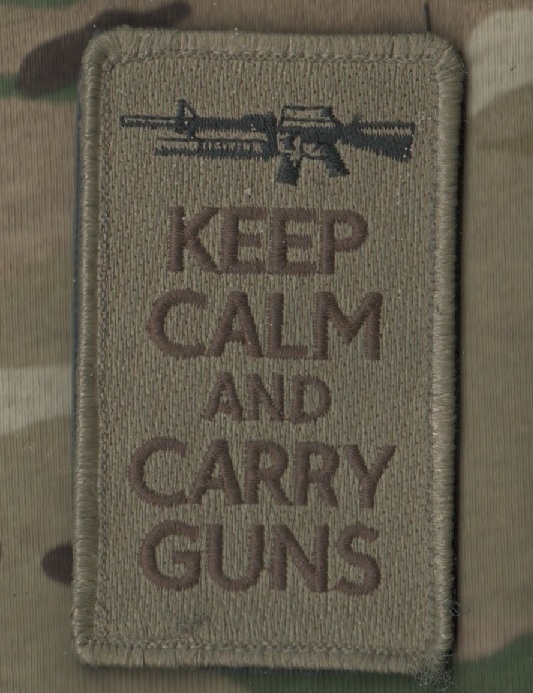 DAESH BASHER JSOC JTF GREEN BERETS SP OPS vêlkrö PATCH: KEEP CALM 'n CARRY GUNS