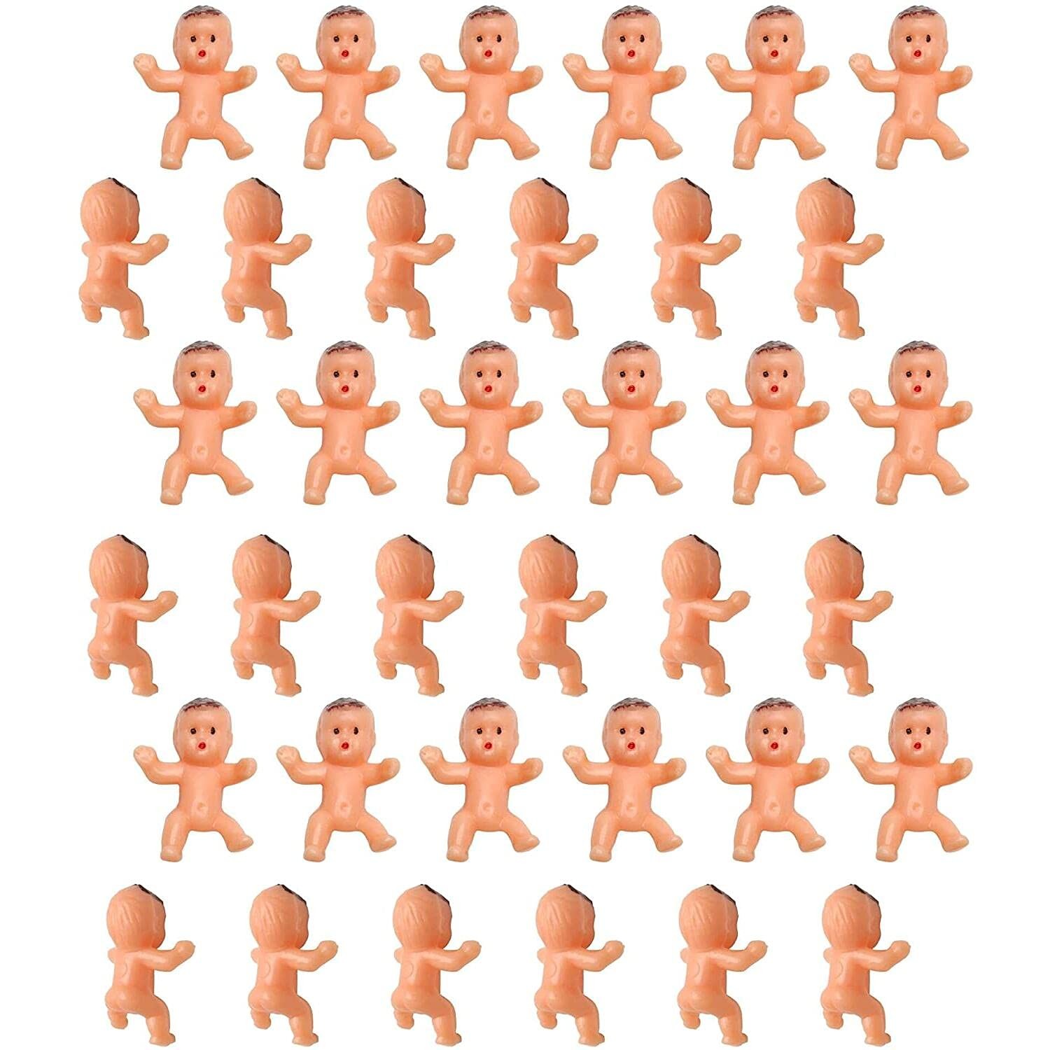 36pcs Mini Plastic Babies for Baby 36 Count (Pack of 1), Latin Color-36pcs