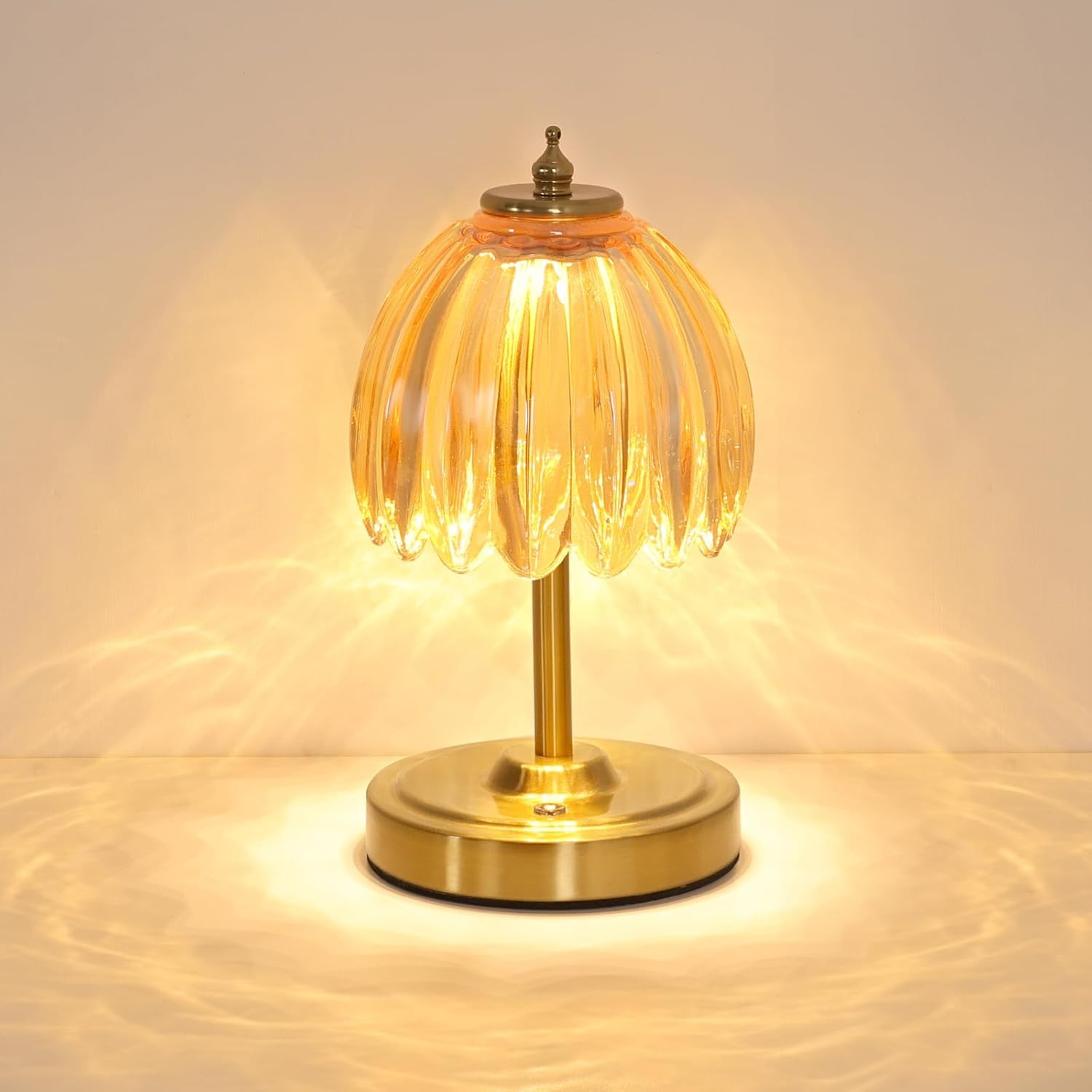 Tulip Small Table Lamp, 5200Mah Cordless Touch Control Mini Table Lamp with 3 Co