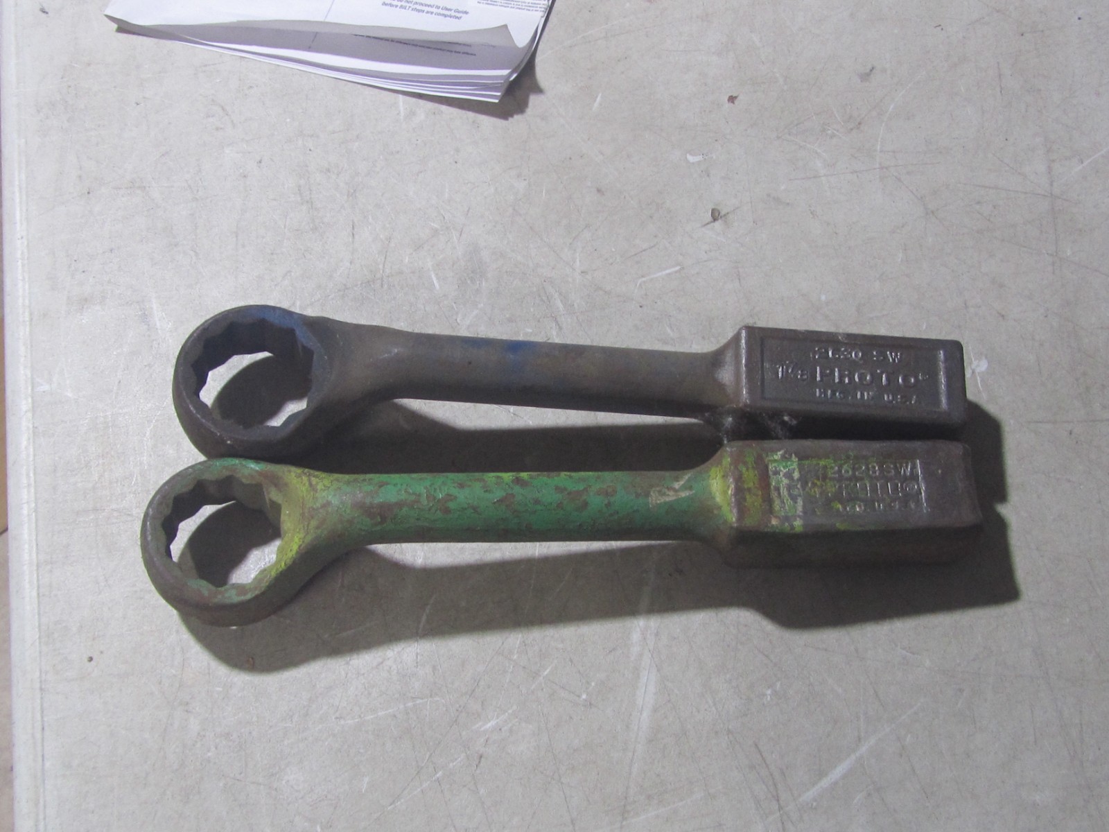 USED PROTO HAMMER STRIKING  1-3/4" & 1-7/8" OFFSET BOX WRENCH 12 POINT