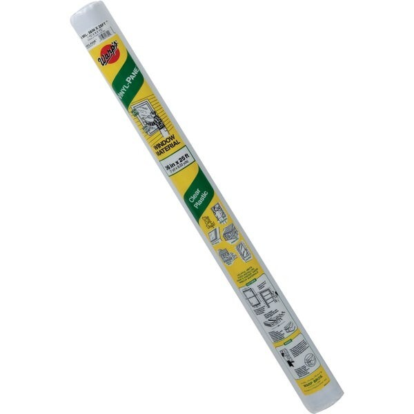 (4)-36" X 25' 8 Mil. Clear Plastic Window Pane Insulation Warp Bros. 8VP-36P