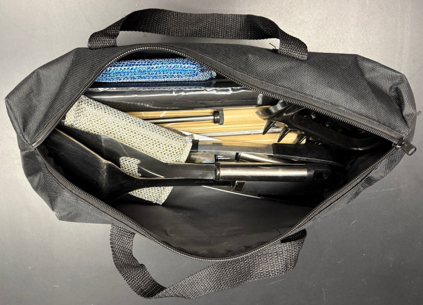 15 Piece BBQ Set for Grilling, Shishkabob, Marshmallows, Cleaning with Case