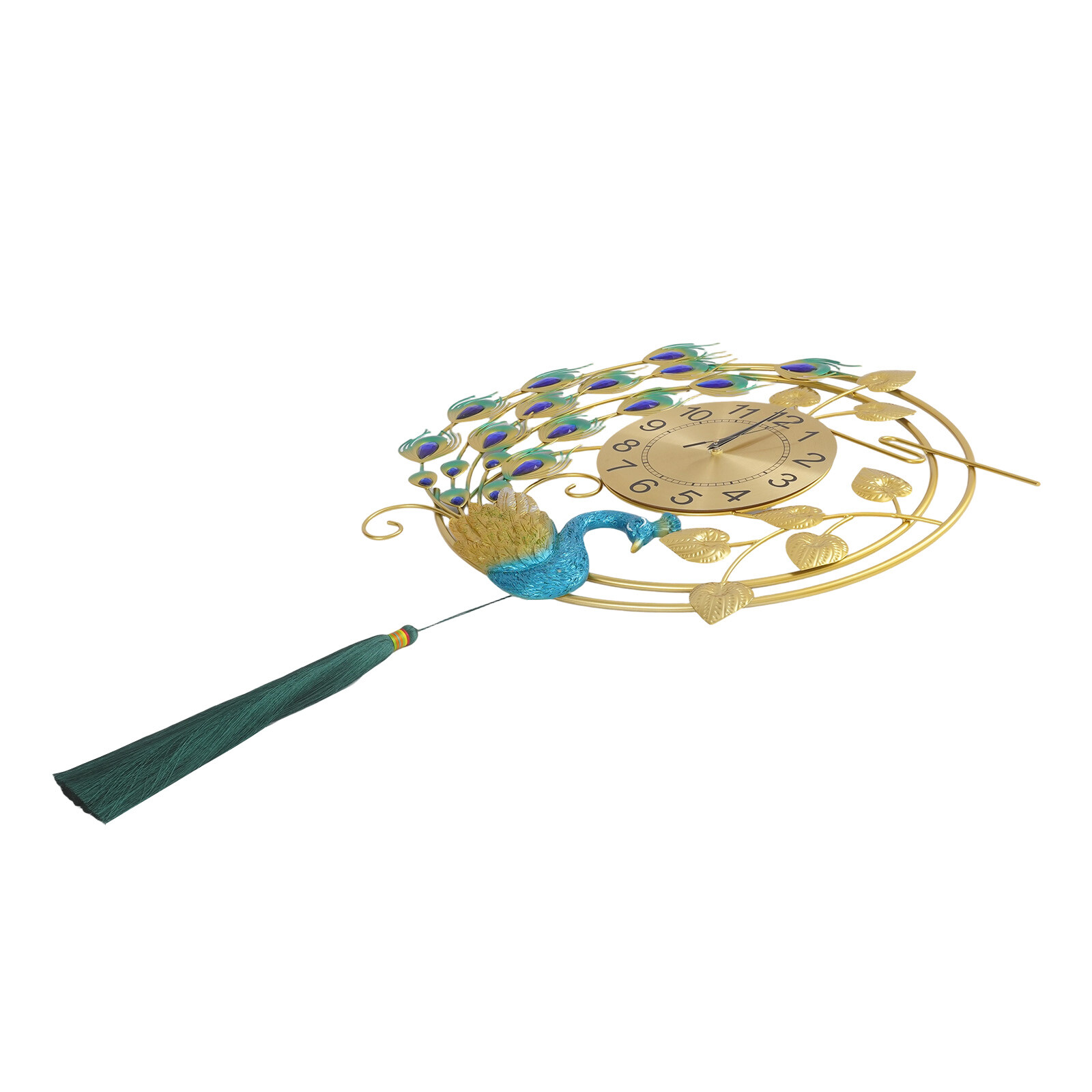 Peacock Wall Clock, Silent Art Wall Clock, Decorative Wall Clock