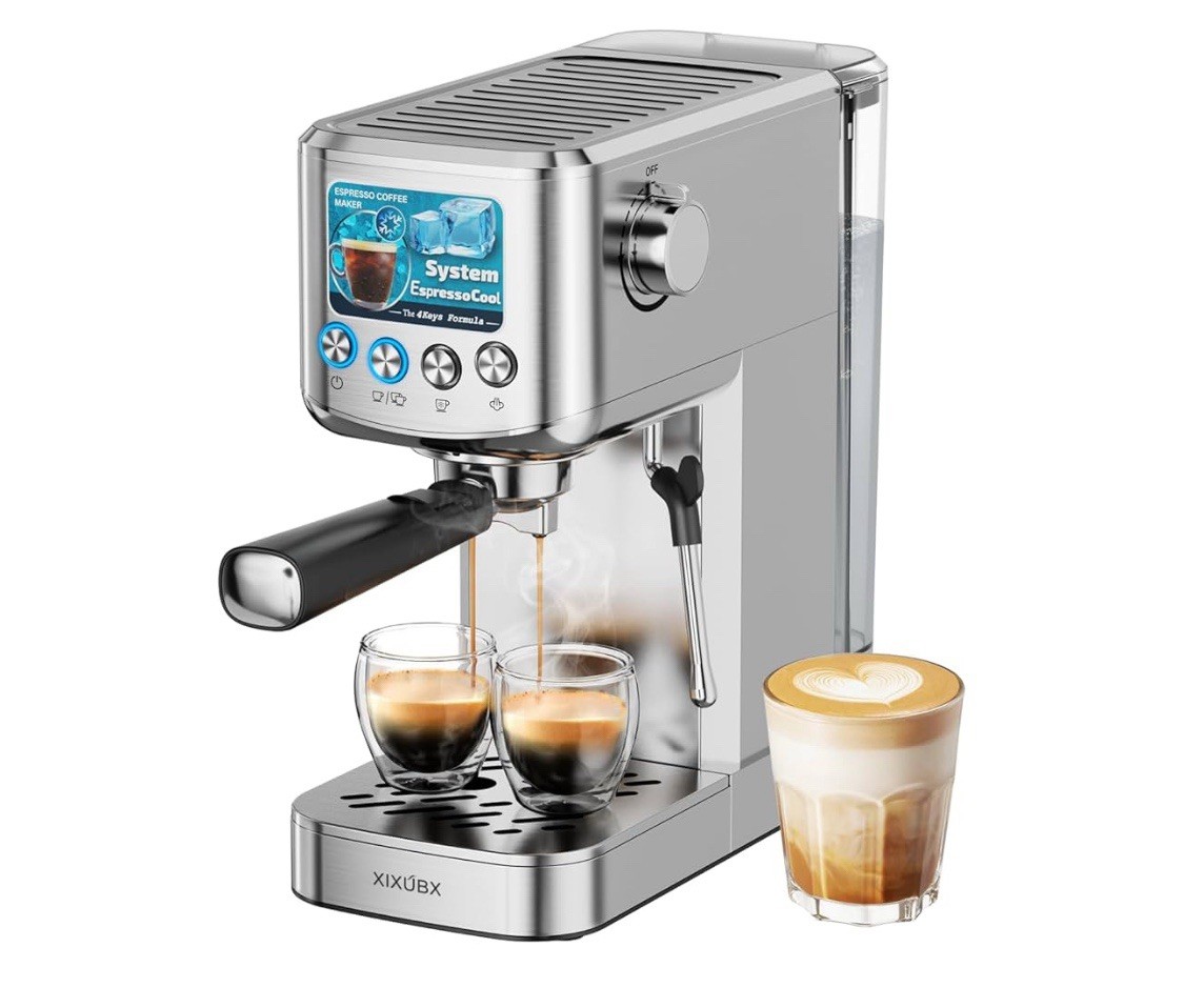 XIXUBX Espresso Machine 20 Bar with Milk Frother, Stainless Steel Coffee Maker