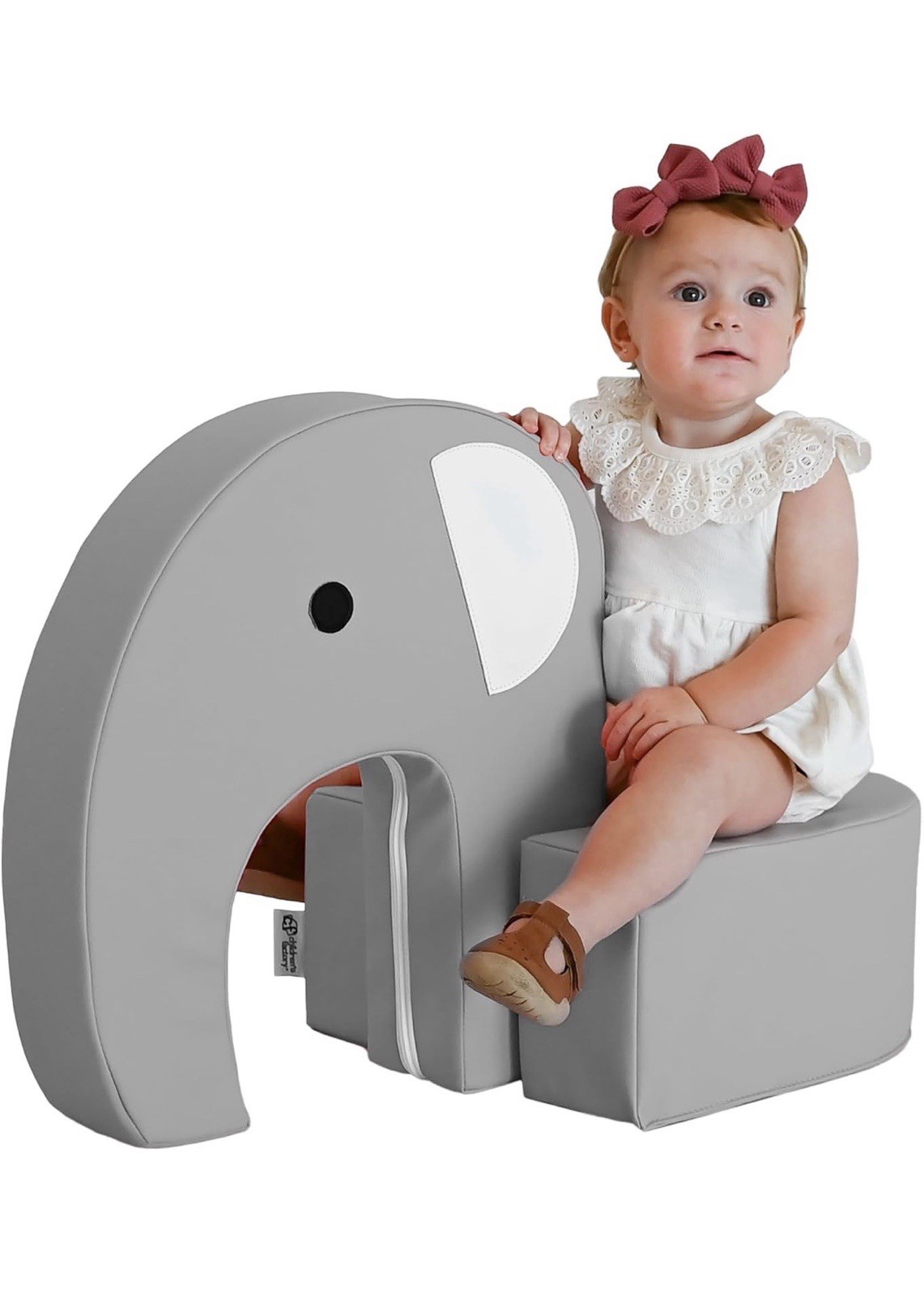 Children's Factory Emmy The Elephant Seat, Gray Foam Kids Stool, Toddler Soft