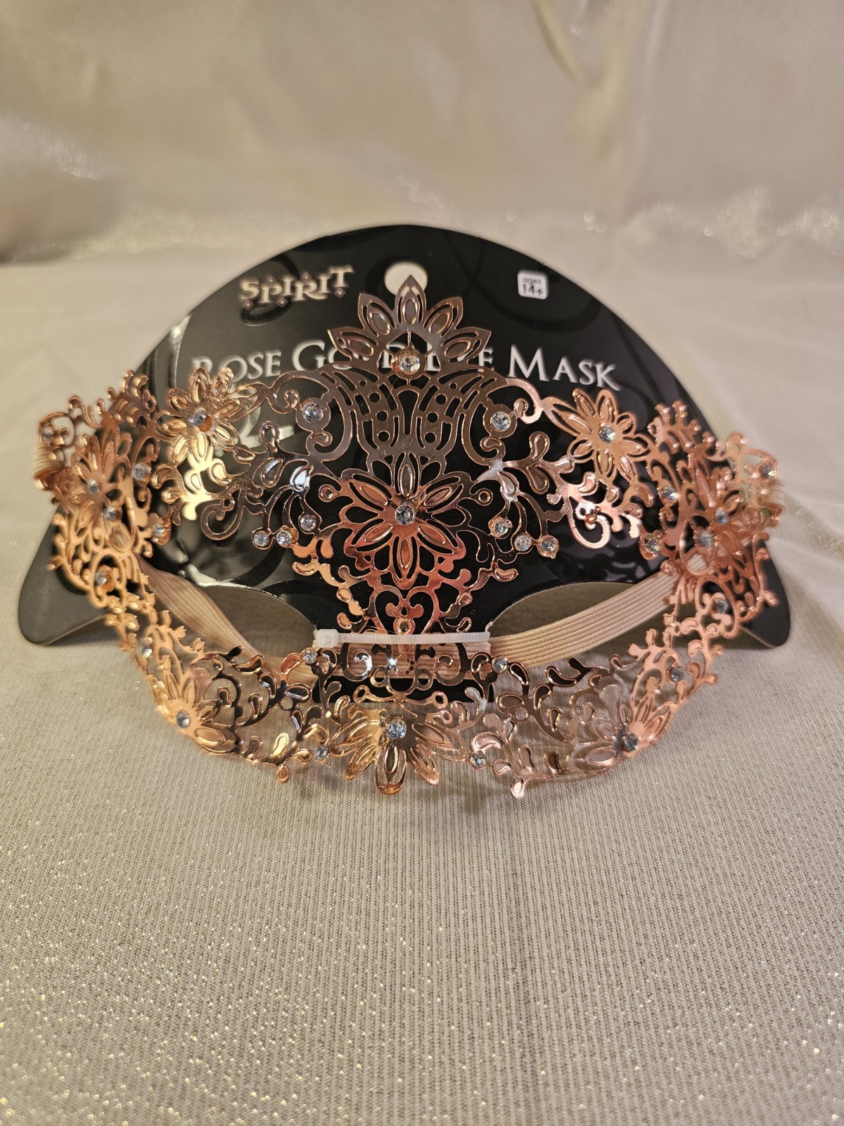Masquerade Rose Gold Colored Metal Eye Mask Halloween Masquerade Party Dress Up