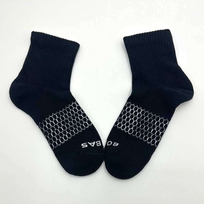3 Pairs BOMBAS Men's athletic Cushion Quarter Socks Size Med 3 Colors Mix