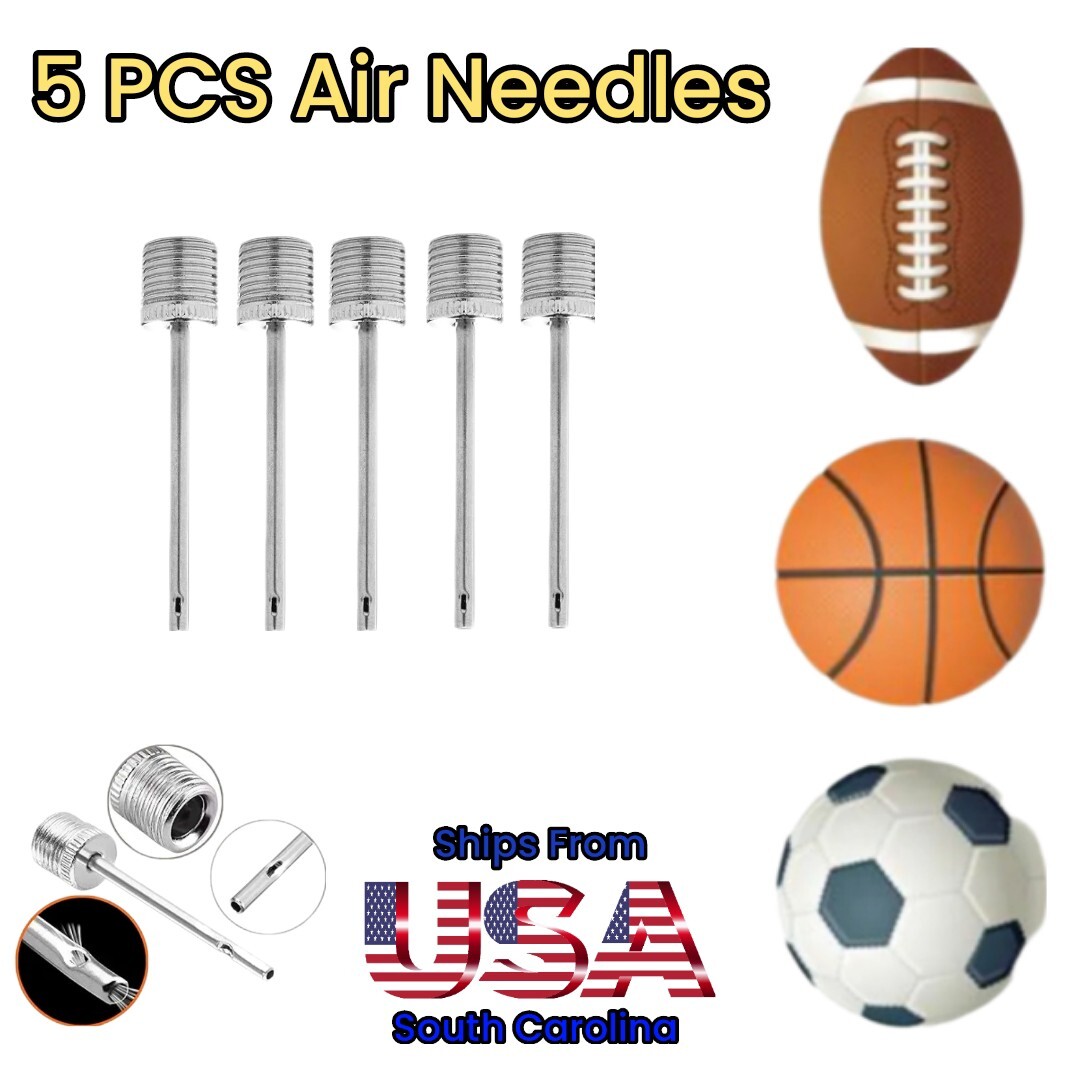 5 pcs Sports Ball Inflating Air Pump Needles Soccer Basketball Football