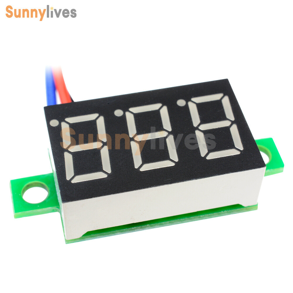 DC 0-30V LED Panel Voltage Meter 3-Digital Display Voltmeter 0.36 inch 3 Wires