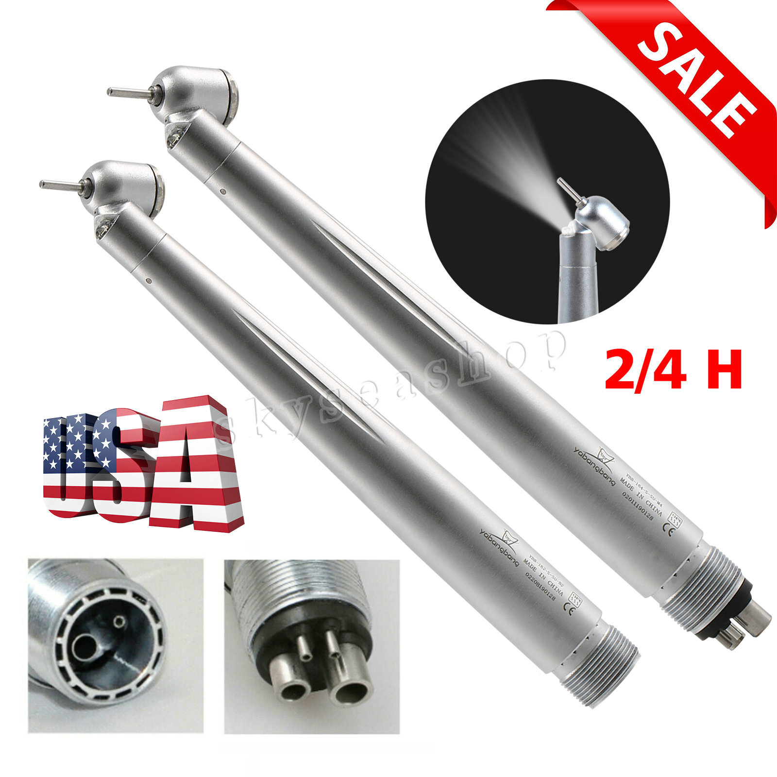 NSK Style Turbina Dental Handpiece High Speed PANA-MAX Turbine 45° LED 4/2Hole