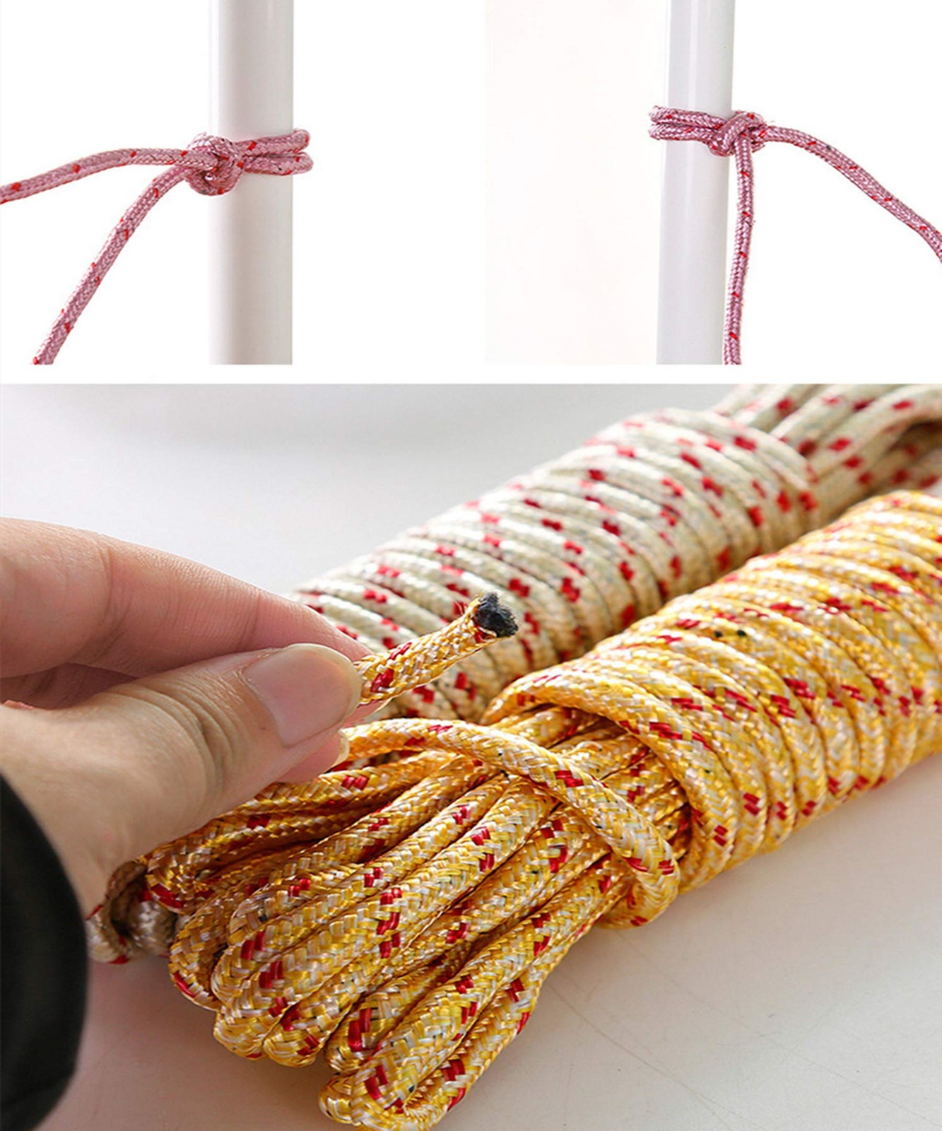 2 Pack 10M Heavy Duty Clothesline Rope Nylon Portable