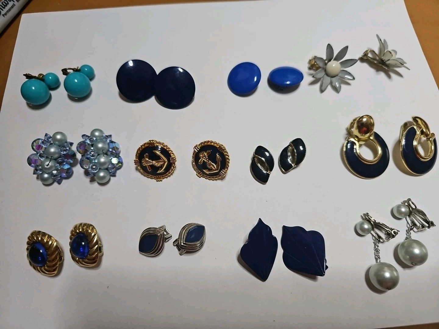 Earings Lot Costume Clip On Some Vintage 12 Pair