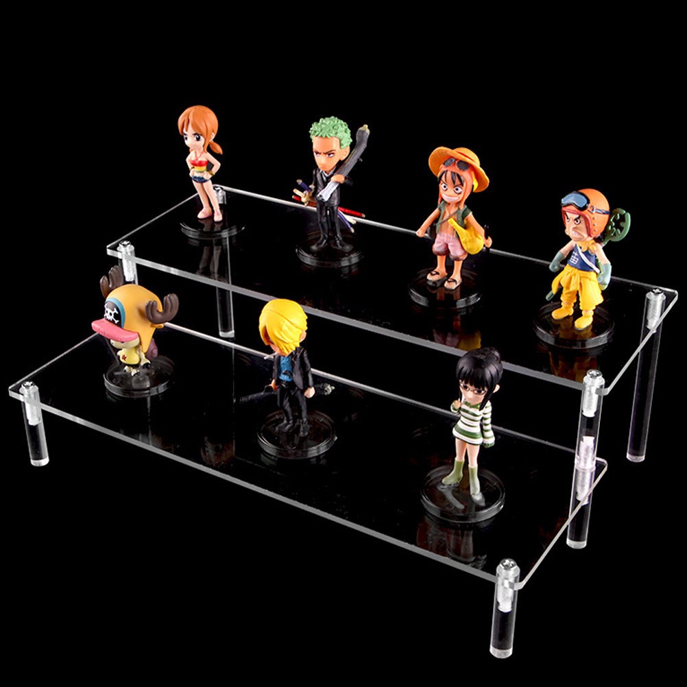 2Pcs Reusable Acrylic Display Stand Transparent Showing Shelf for Small Spaces