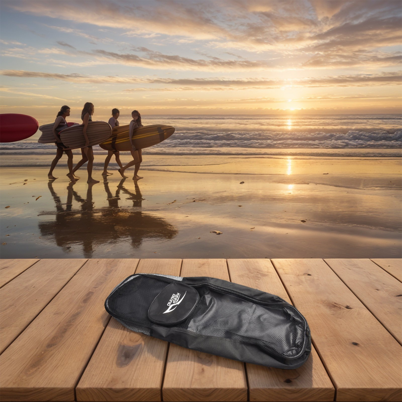 Large For Scuba Diving Equipment Bag for Fins Mask and Snorkel Black Nylon Mesh