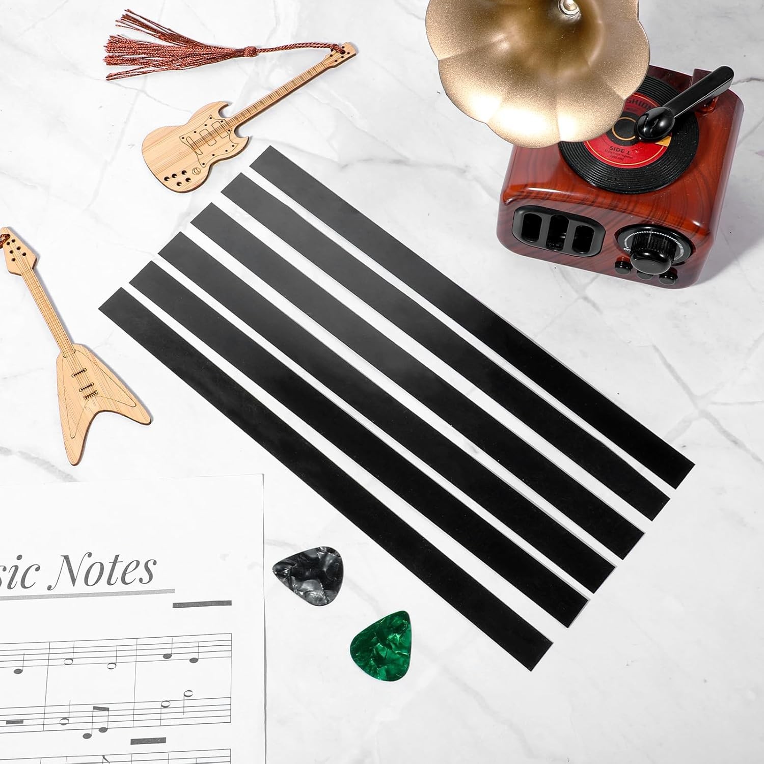 6 Pcs Snare Drum Strap Wire Polyester Film Straps Black Wire...