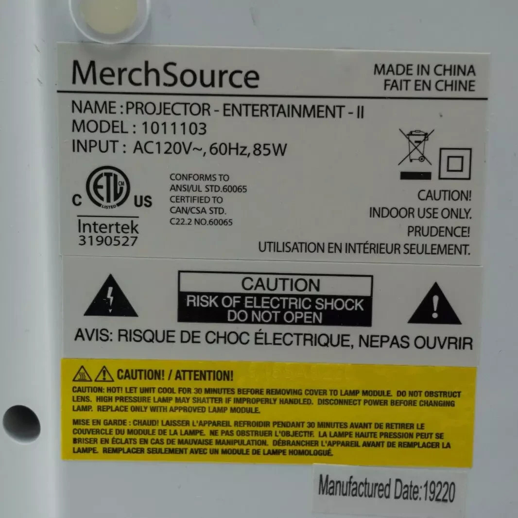 Merchsource Entertainment Projector II Model 1503048