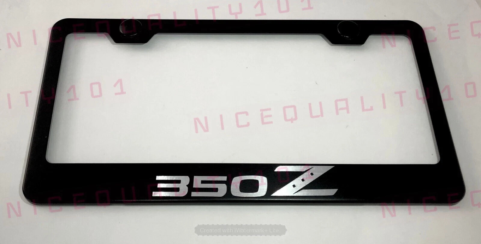 350Z Stainless Steel Black Finished License Plate Frame Holder