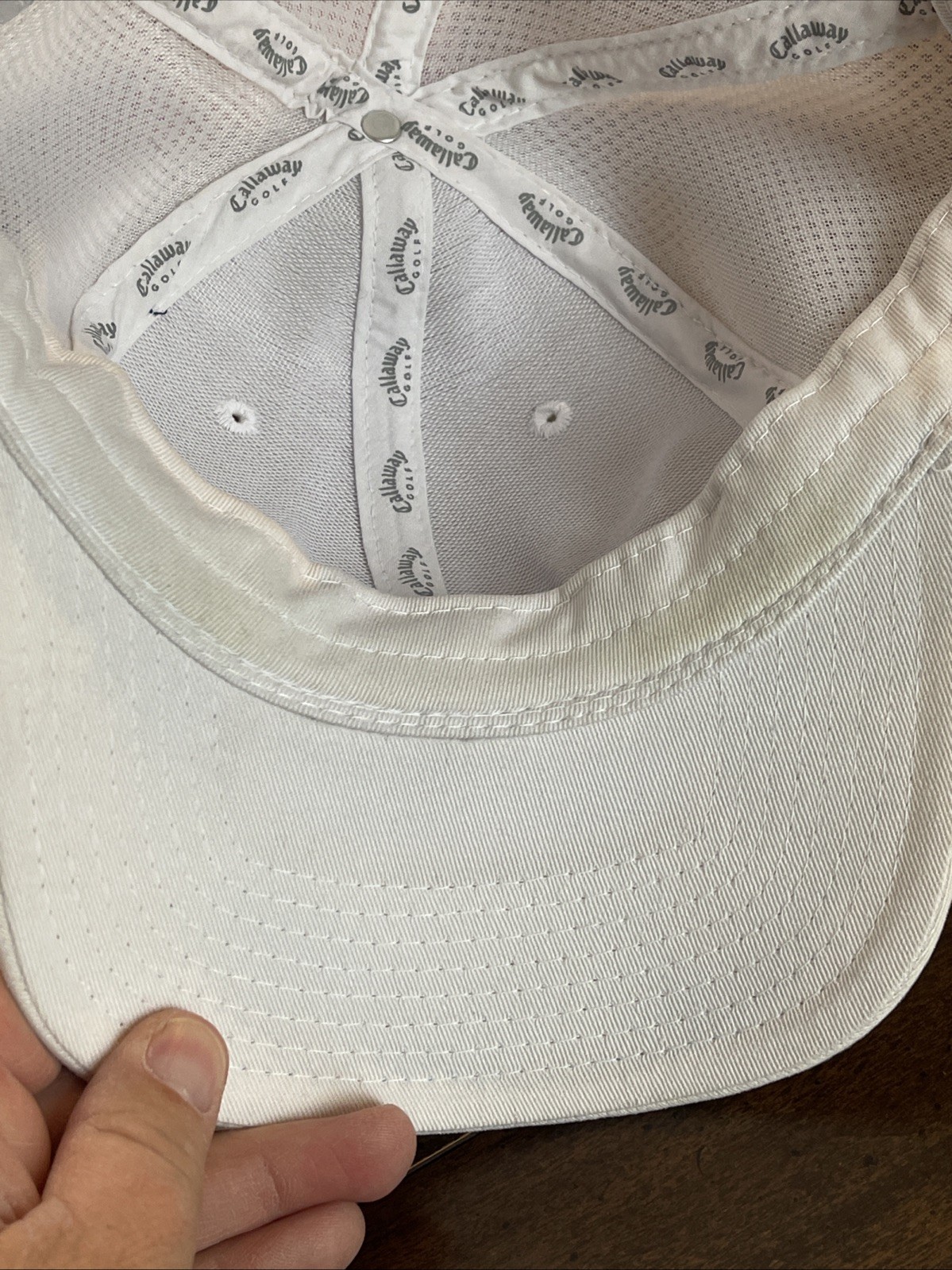 New Era Callaway Golf Hat All White Preowned Adjustable Back