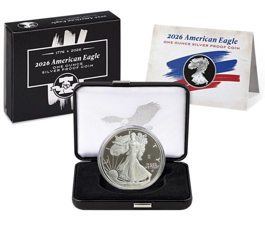 2026 w Silver American Eagle 250th Anniv Liberty Bell Privy W/OGP *Milk spots*