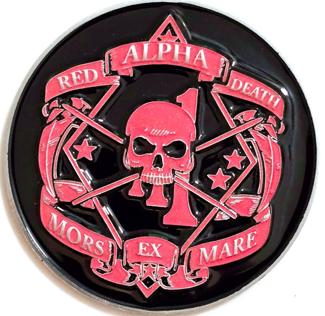Awesome 2.5" USMC Marine Corp Pride Challenge Coin 1/1 Alpha Company "Red Death"