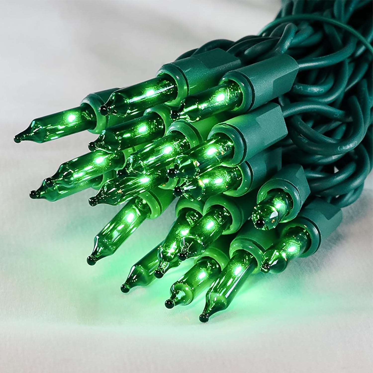 MULTI-SPARKING Green Christmas String Lights - 35 Count Incandescent Mini Green