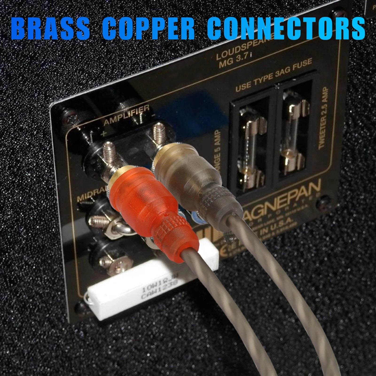 High Quality 2PCS RCA Cables 2 Channel Twisted 4Ft Audio Interconnect Cable