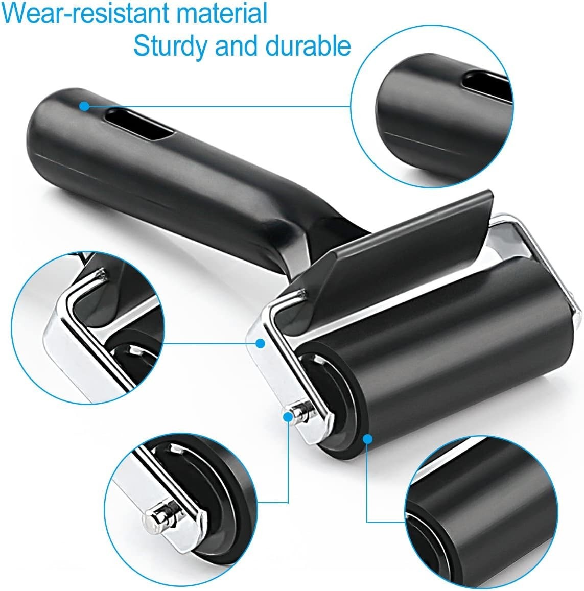 Durable 2.5-Inch Rubber Seam Roller for Printmaking & Stamping Projects