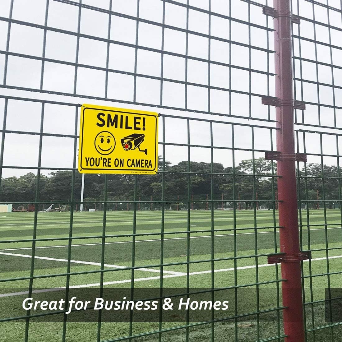 Reflective Security Camera Signs - 2-Pack Durable Aluminum Outdoor Warning Signs