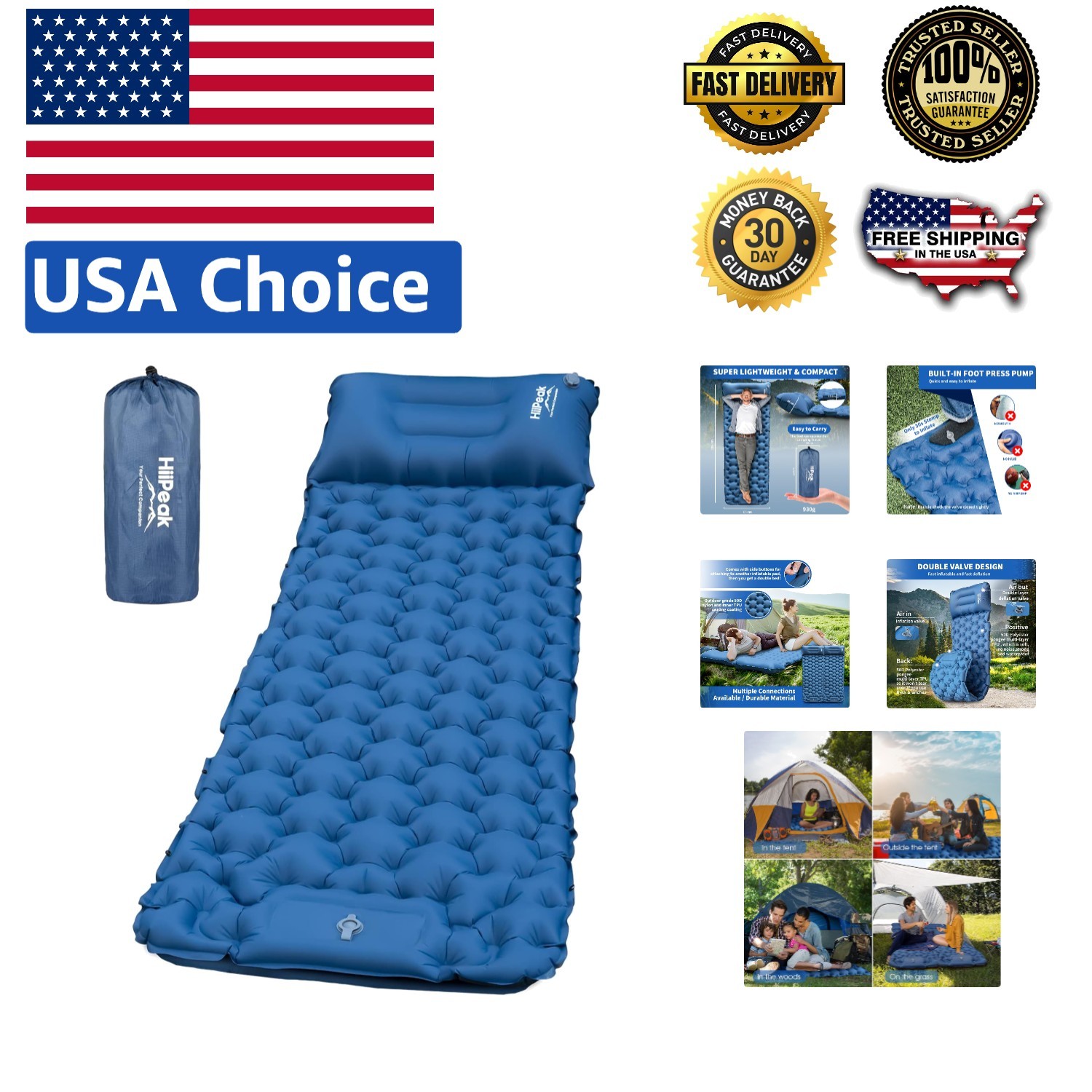 Durable Inflatable Sleeping Mattress - Versatile for Camping, Hiking, and Travel