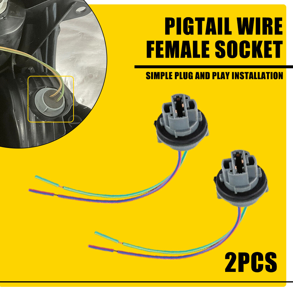 2PCS 7440 Bulb Socket Brake Lamp Turn Signal Light Harness Wire Plug Connector