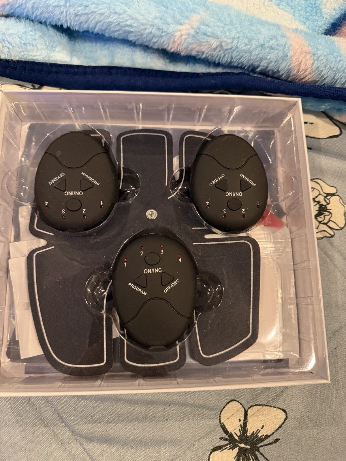 EMS Abdominal Trainer Set Black Portable w/ 3 Controllers & Electrode Gel Pads
