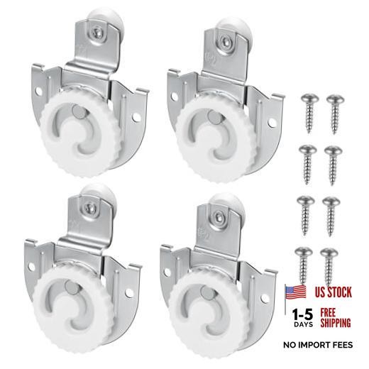 Silver Sliding Closet Door Hardware Set - 4 Pack - Silver Wardrobe Door Hardware