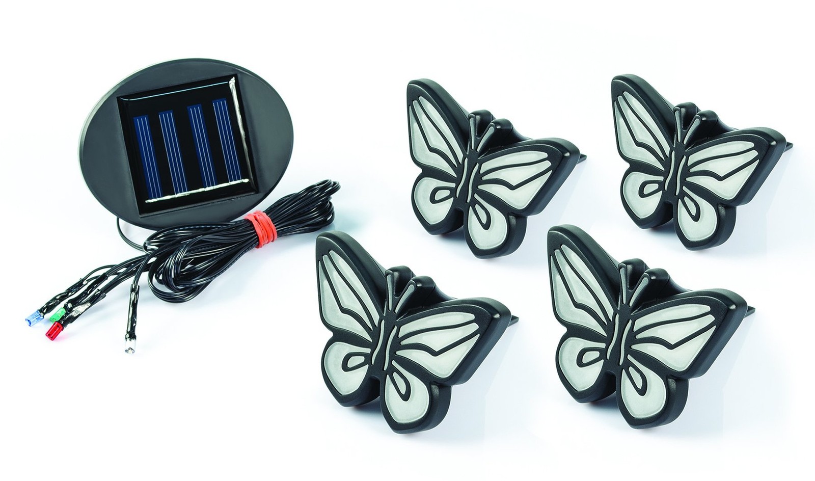 IdeaWorks Butterfly Lights-Sets of 4-Solar Powered-Automatically Turns On at ...