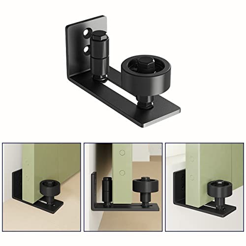 Sliding Barn Door Floor Guide for Bottom Adjustable Roller - 8 Setup 1 Black
