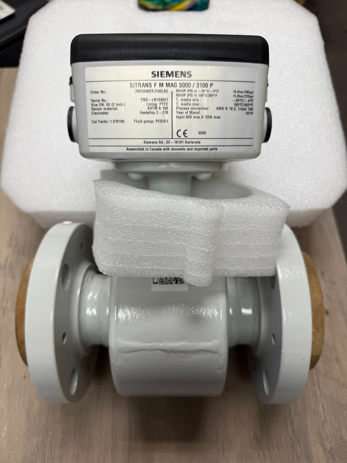 SIEMENS Sitrans FM MAG 5000/3100 P Electromagnetic Flow Sensor 7ME63402Y J132LA2