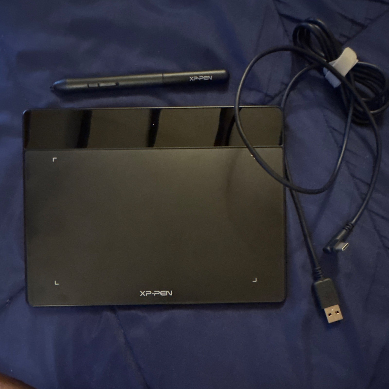 XP-PEN Deco Fun S Graphics Tablet w/ Stylus, Wired USB/USB-C Cable - Black
